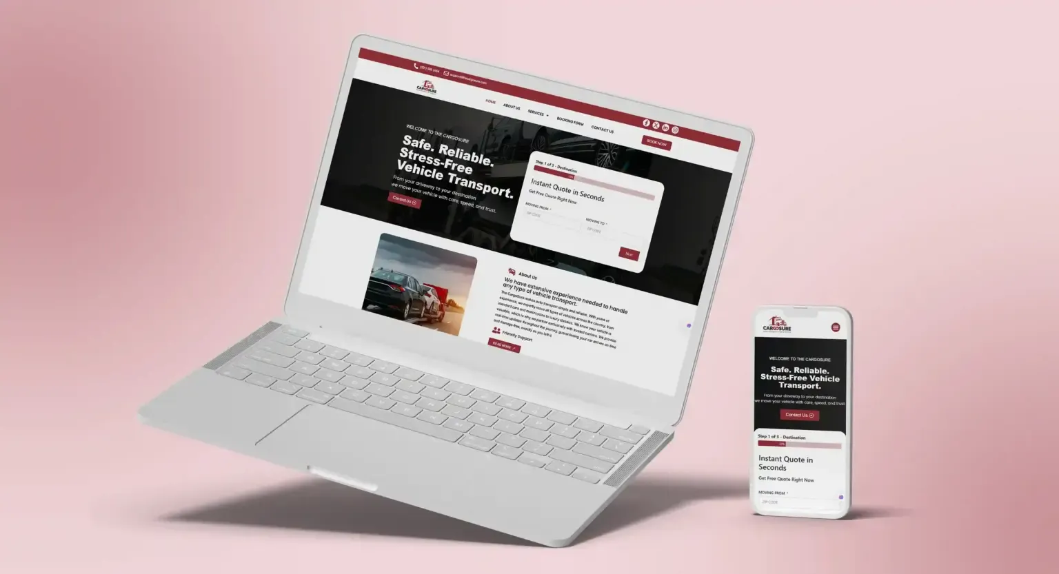 We built a professional logistics website that explains vehicle transport services clearly, making it easy for users to request quotes and trust the shipping process.