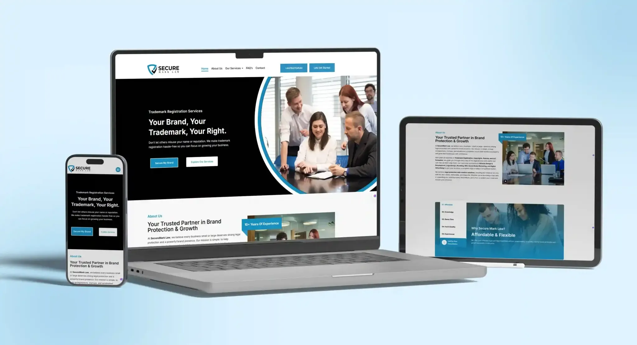 We created a clean and professional website that showcases legal and branding services, helping businesses understand offerings and connect with confidence.